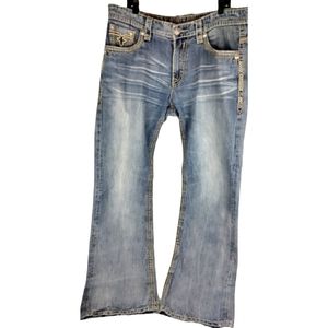 Men Rock Revival distressed Jeans size 38 relax fit